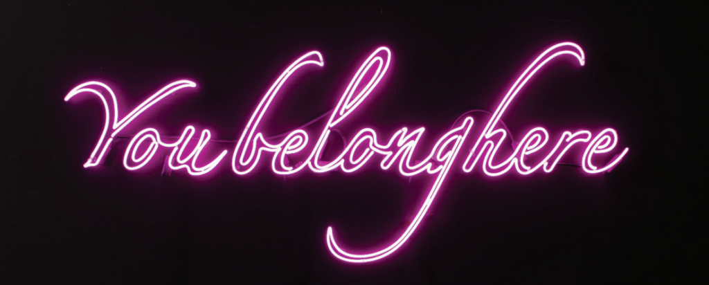 Tavares Strachan. You belong here, 2013 Fuschia/Pink neon Image courtesy of the artist Download permissions