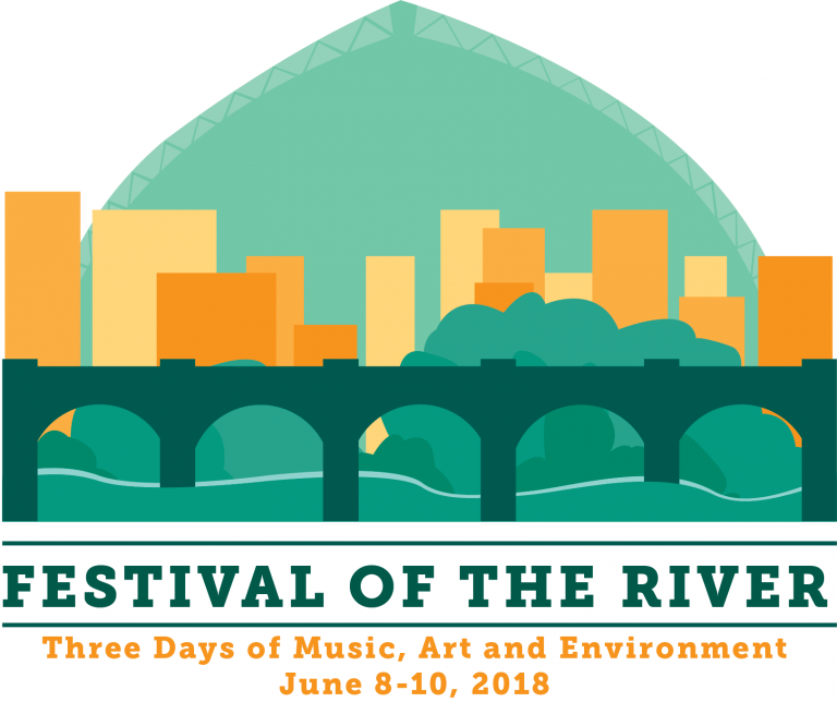Graphic: Festival of the River. Three Days of Music, Art, and Environment. June 8 - 10, 2018