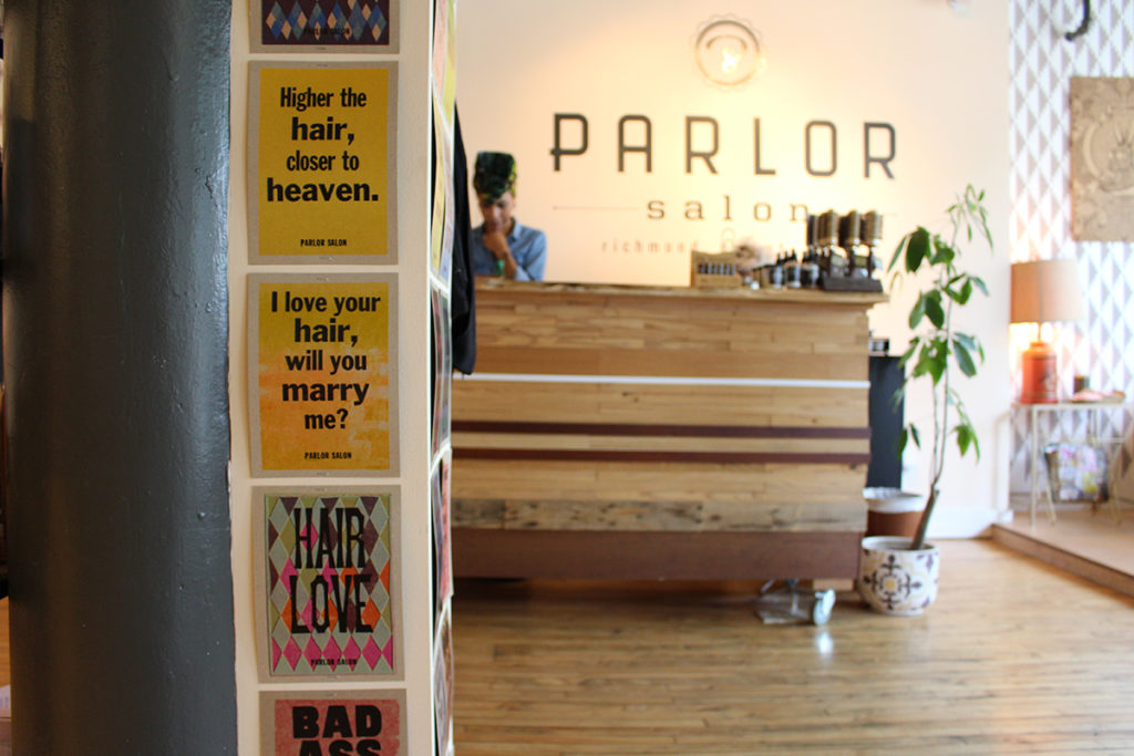 Parlor Salon Desk with Amos Paul Kennedy Prints