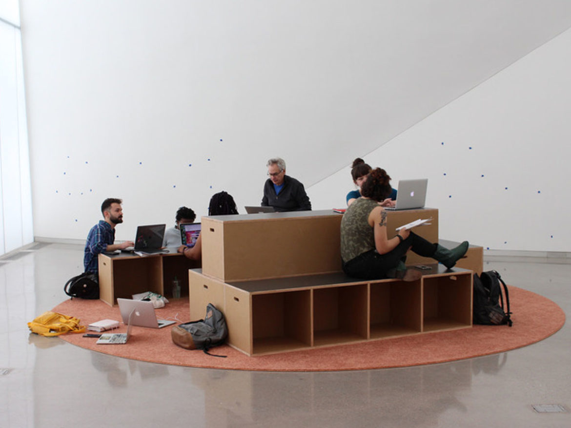 VCU Students in Escuela de Arte Útil seminar, Institute for Contemporary Art, Richmond, Virginia, 2018.