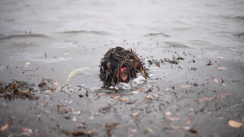 Hope Ginsburg, Land Dive Team: Bay of Fundy (video still), 2016. Courtesy of the artist.
