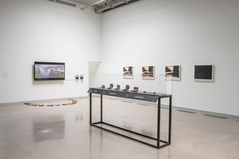 Installation view: Titus Kaphar, Forced Out of Frame; Curtis Talwst Santiago, Infinity Series, and Deluge Series; Winter Count, We Are in Crisis Institute for Contemporary Art, Richmond, Virginia, 2018. Photo: Terry Brown