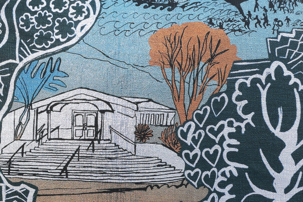 Close-up of Cauleen Smith's Wallpaper featuring the Alice Coltrane's Ashram