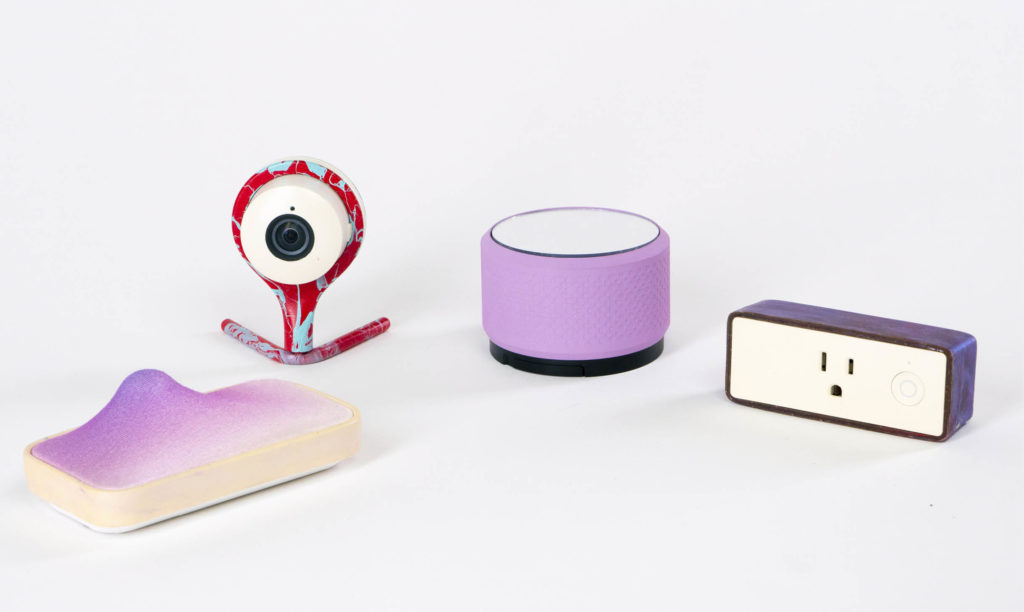 ID: Set of device objects with purple ombre colors.